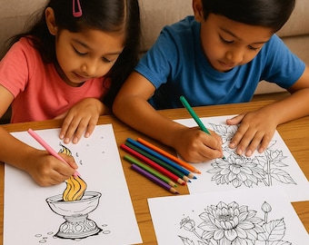Holi Coloring Pages for Kids – Festival of Colors Printable Activity (PDF Download)