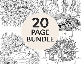 20 Nowruz Coloring Pages – Persian New Year Coloring Bundle