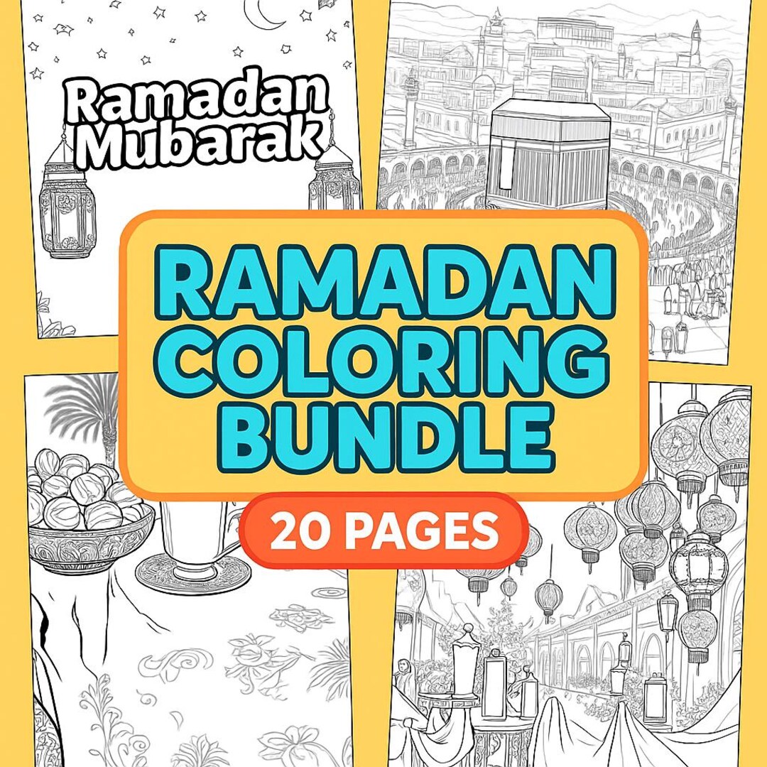 Ramadan Coloring Pages – 20-page Printable Activity Bundle | Ramadan ...