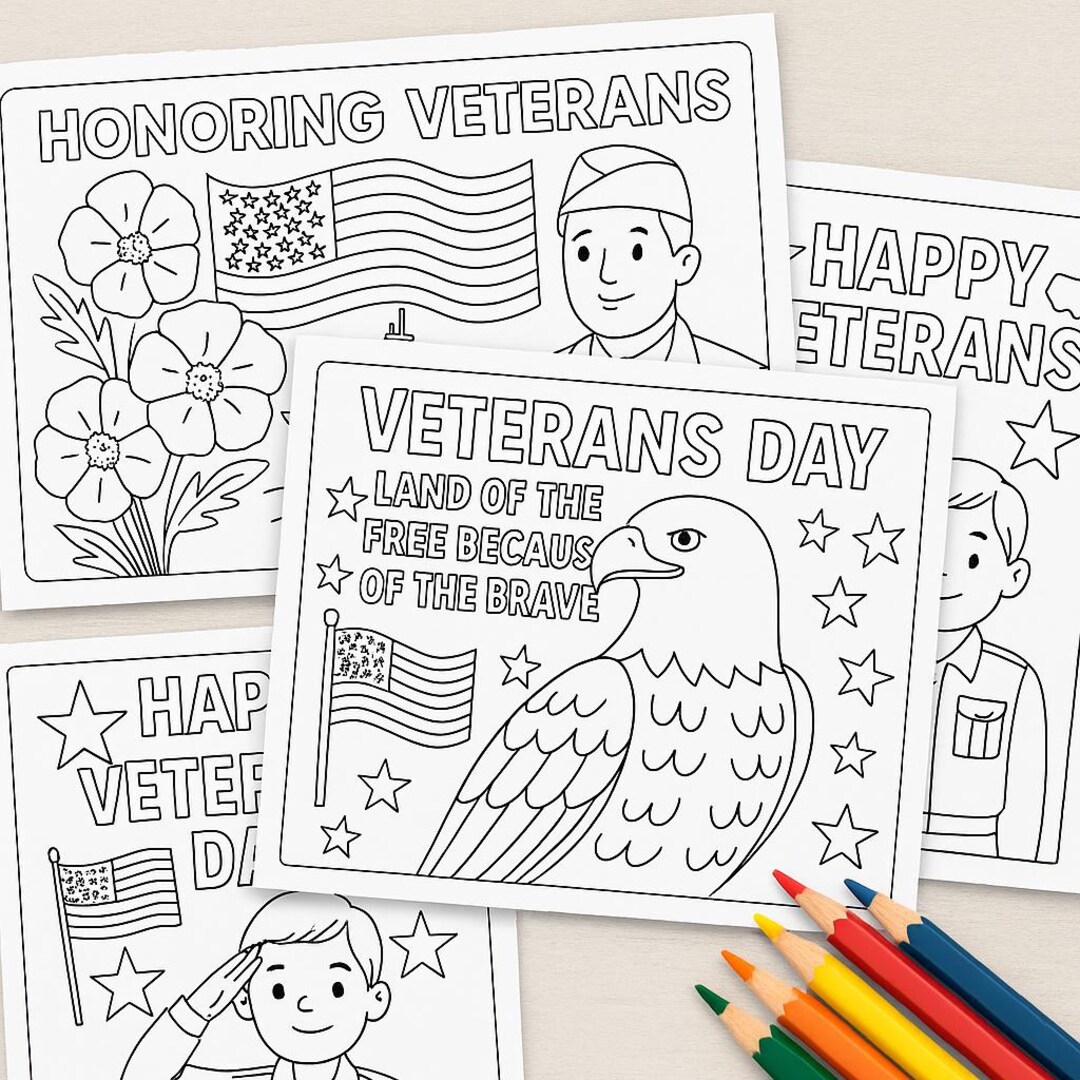 Patriotic Veterans Day Coloring Pages for Kids | Fun Printable ...