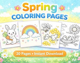 Spring Coloring Pages for Kids | 20 Easy Preschool Activity Sheets (PDF Download)
