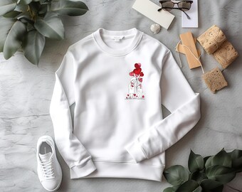 Heart Balloons Sweatshirt | Romantic Valentine's Day Gift