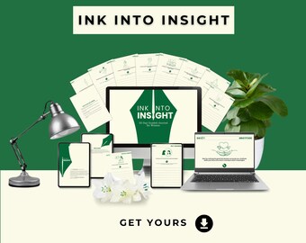 Digital Ink Into Insight 30 Day Guided Journal for Women | Gratitude and Self-Awareness Workbook | Daily Mindfulness Planner Gift for Her