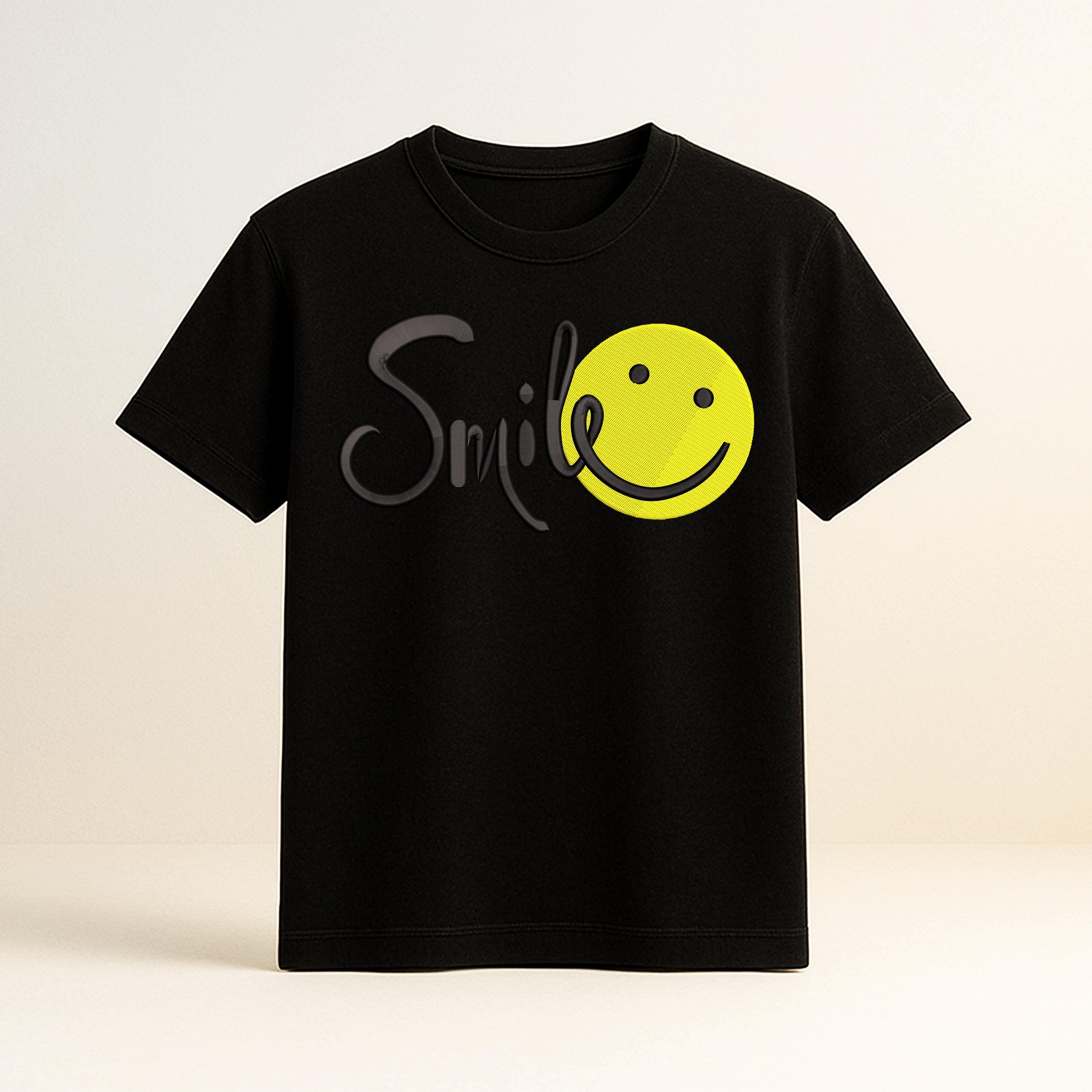 Smile Off Script Smile Script With Happy Face – Cheerful Word Art Machine Embroidery ...