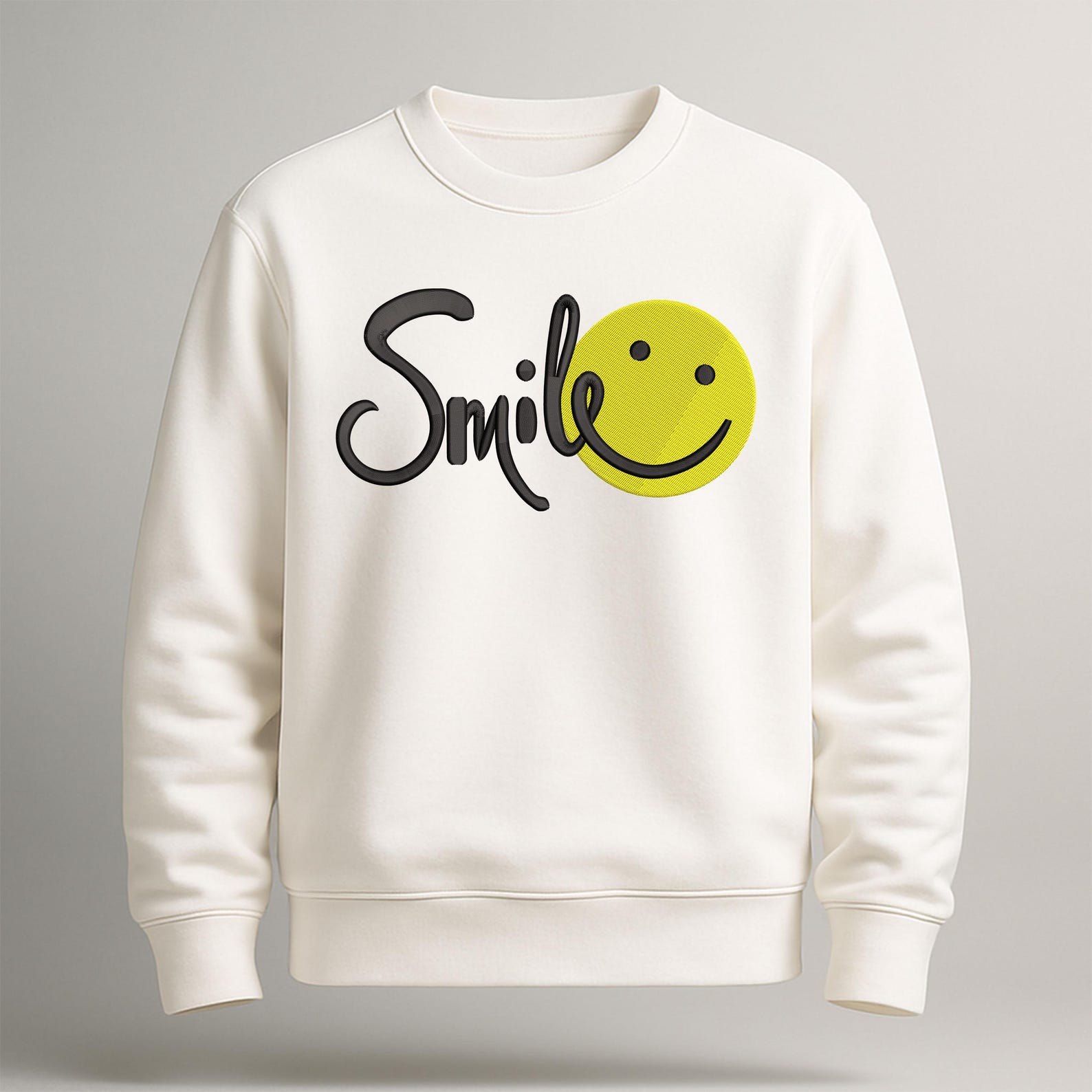 Smile Script With Happy Face – Cheerful Word Art Machine Embroidery ...