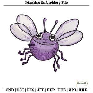 Purple Ladybug Embroidery Design – Whimsical Bug Stitch (Instant Download)