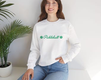 Pickleball-sweater | Uniseks Heavy Blend™-ronde hals | Modern augurkontwerp | Cadeau Pickleball Lover | Gezellig sportsweater
