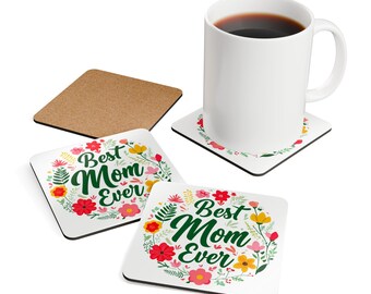 Floral Cork Coaster Set – Mom Ever, Housewarming Gift