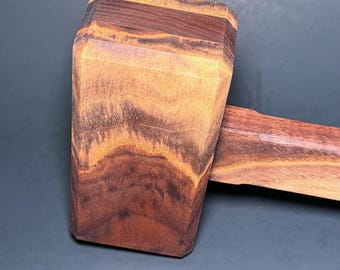 Handmade Walnut Mallet – Hardwood Joinery Hammer, Wood Carving