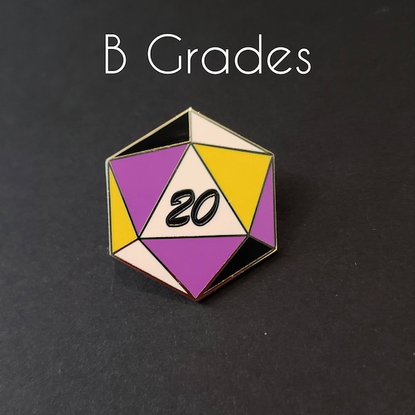 Non Binary DnD d20 B-Grade/Seconds Enamel Lapel Pin