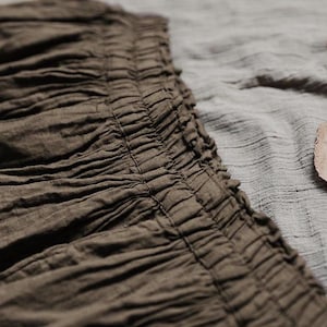 Gonna vintage ampia in morbido cotone lavato a strati, vita elasticizzata, spacco laterale immagine 9