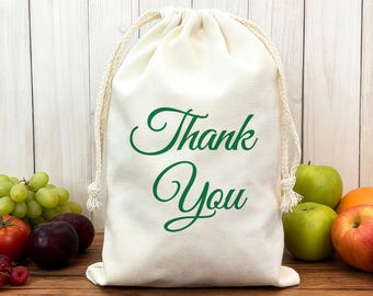 Personalized Drawstring Bag, Custom Birthday Favor Bag, Eco Friendly Gift and Favor Bag, Bulk Natural Cotton Fabric Bags, Holiday Gift Bags