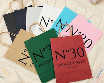 Birthday Gift Paper Bag/30th Celebration Paper Bag/Custom Design Party Paper Bag/Practical Event Paper Gift Bag/Custom Party Paper Gift Bag