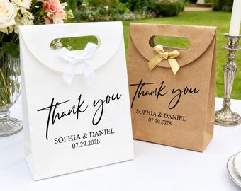 Thank You Favor Bags/Custom Wedding Gift Bags/Kraft Paper Bags/Personalized Wedding Favor for Guests/Bridesmaid Gift Bags/Personalised Gift