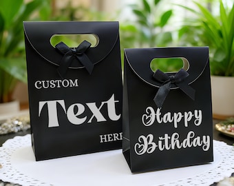 Personalized Gift Bags With Bow/Gift Bags/Christmas Gift Bags/Bridesmaid Gift Bags/Wedding Gift Bag/Bridal Party Bag/Eco-friendly Paper Bags