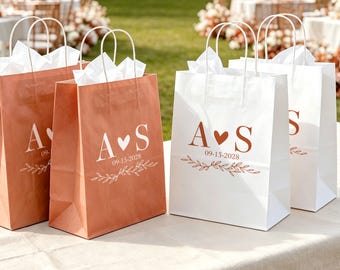 Thank You Wedding Welcome Bags Custom Initials Hotel Guest Favor Bags for Wedding Guests for Weddings Birthdays Bridal Shower Baby Shower