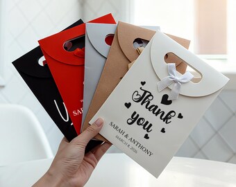Personalized Wedding Favors Bag/Bow Tie Gift Bag/Eco Friendly Paper Bag/Wedding Ribbon Bag/Elegant Gift Bag/Personalized Bridesmaid Gift Bag
