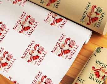 Carta da regalo di Babbo Natale al Polo Nord/Carta da regalo personalizzata con nome/Carta da regalo festiva di Babbo Natale/Carta da regalo natalizia personalizzata/Carta da regalo a tema Polo Nord