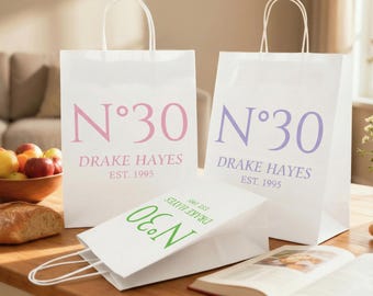 Custom Birthday Celebration Paper Gift Bag/Custom Design Party Paper Bag/Stylish Party Favor Paper Gift Bag/Trendy Occasion Paper Gift Bag