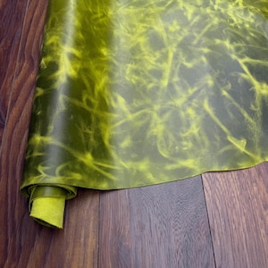 Olive Alberto Semi Vegetal Leather – Premium Full Grain Cowhide – Vegetabiliskt garvat läder för handgjorda väskor, plånböcker och hantverk