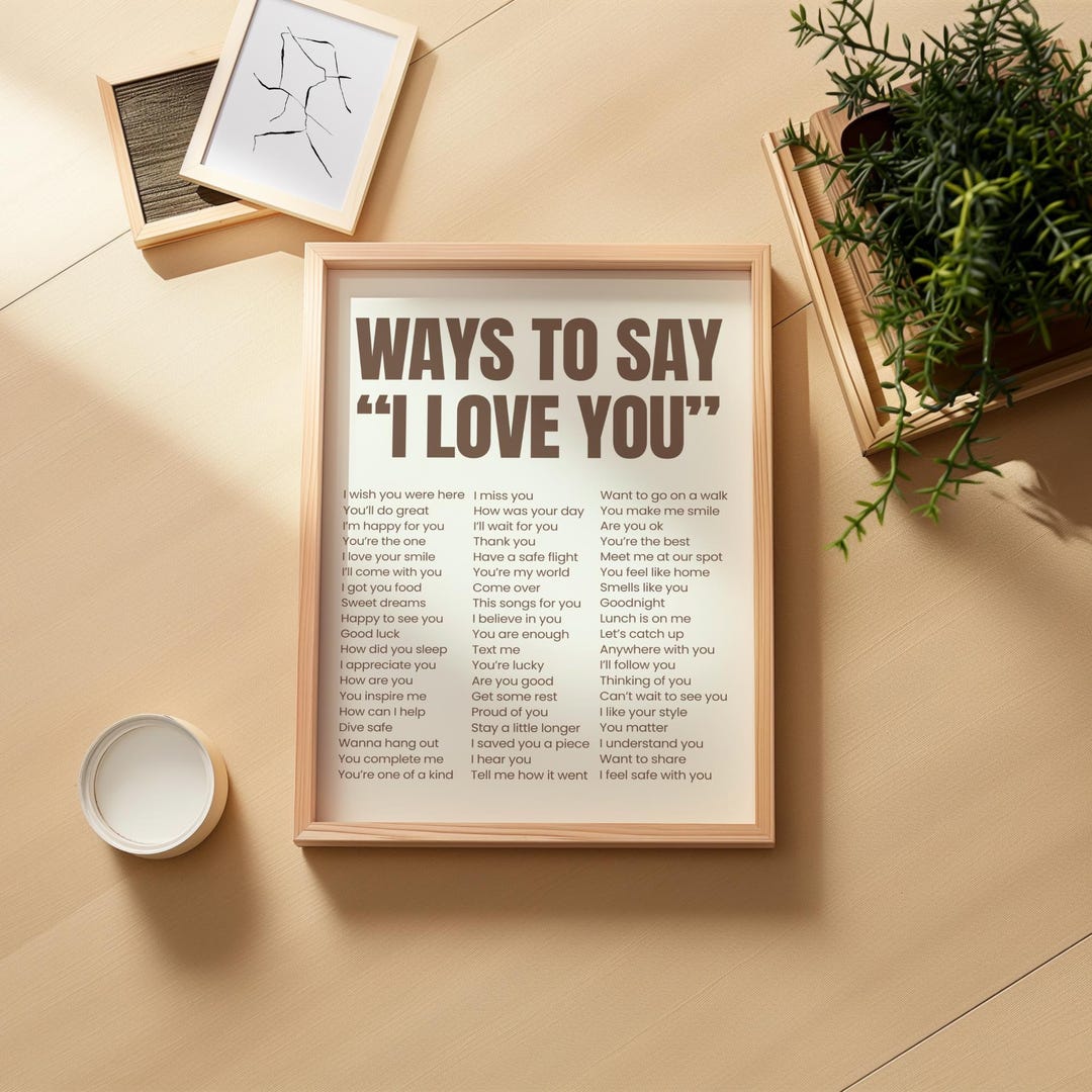 Ways to Say I Love You Wall Art Modern Typography Love Printable Trendy ...