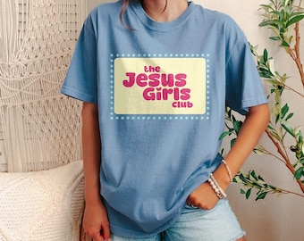 Oversized Graphic Church Tee Jesus Girls Shirt for Women Cozy Christian Tshirt for Teens Faith Based Youth Group Jesus Fan Outfit Aesthetic
