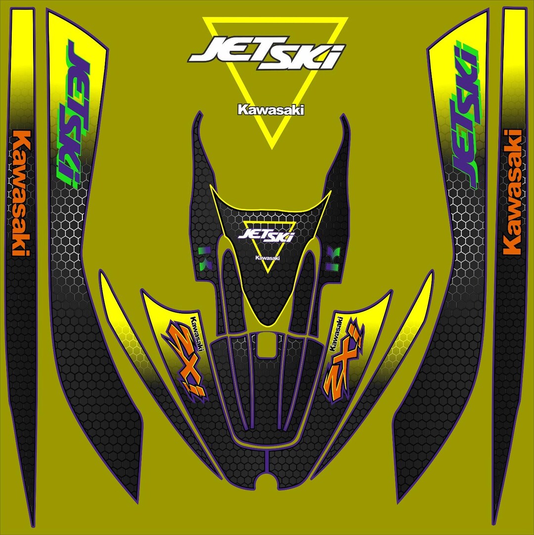 KAWASAKI 1100 / 900/ 750 Zxi JETSKI GRAPHIC Set / Kit Decal