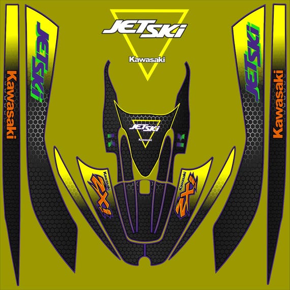 KAWASAKI 1100 / 900/ 750 Zxi JETSKI GRAPHIC Set / Kit Decal