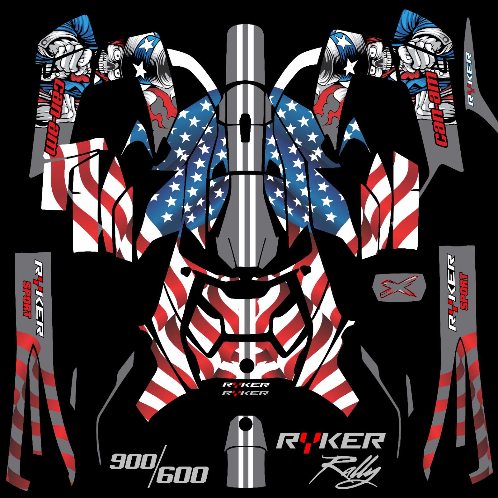 2-Pack Can-Am Ryker & Spyder Glossy Vinyl Body Decal Stickers - 19x2.6 Inches-919496