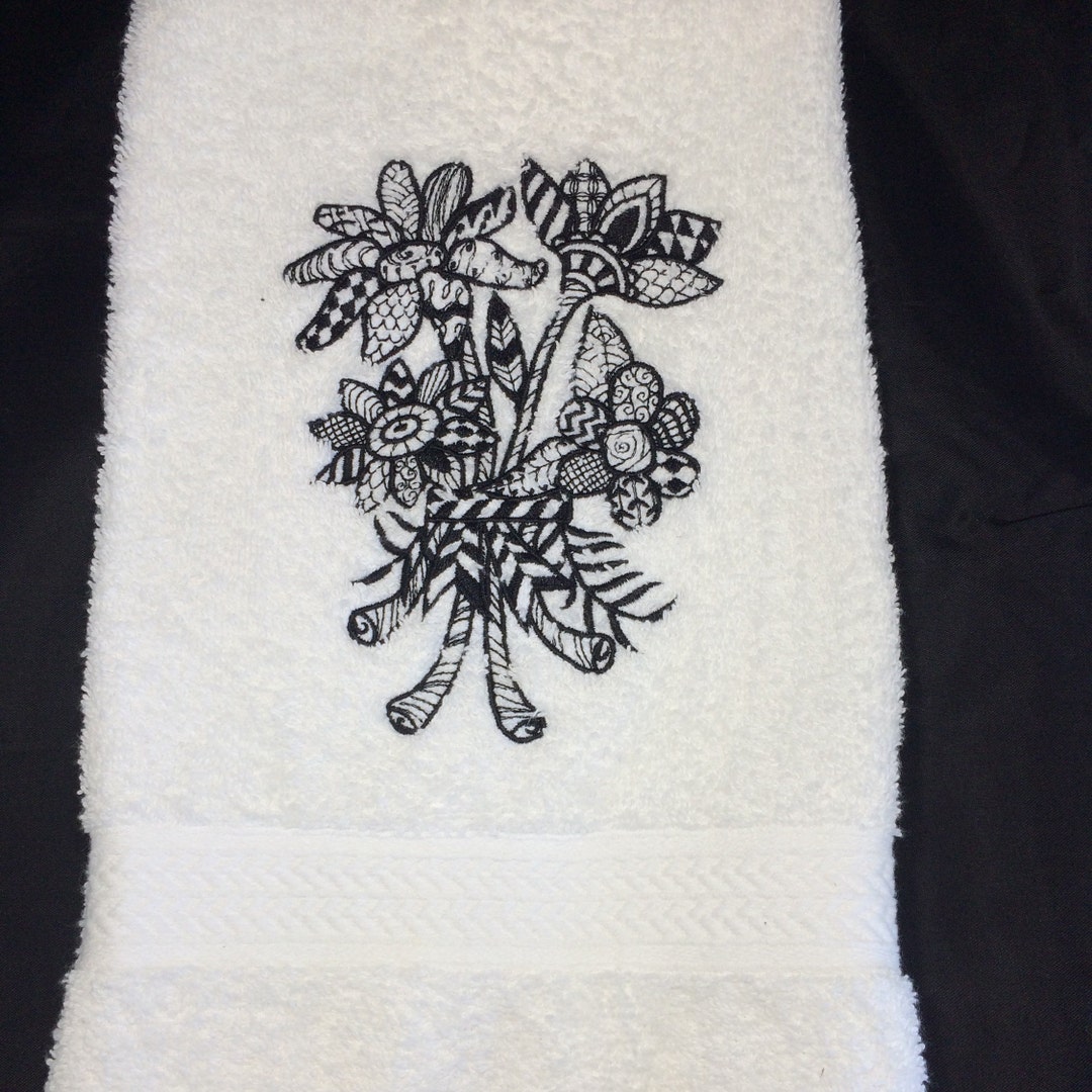 Hill Rows Kids Bath Towel, Black and White Hand Towels, Kids