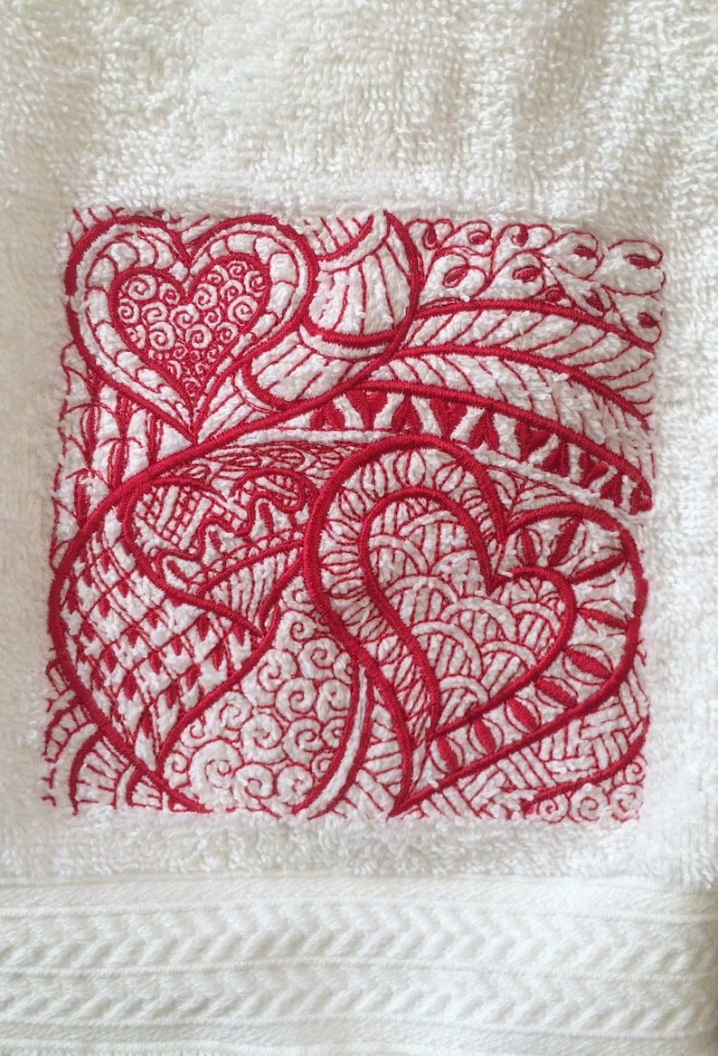 Valentine Towel, Red Heart Towel, Bathroom Heart Towel, Heart Decor