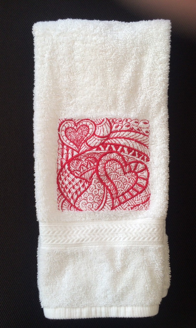 Valentine Towel, Red Heart Towel, Bathroom Heart Towel, Heart Decor, Heart Bathroom, Heart Hand