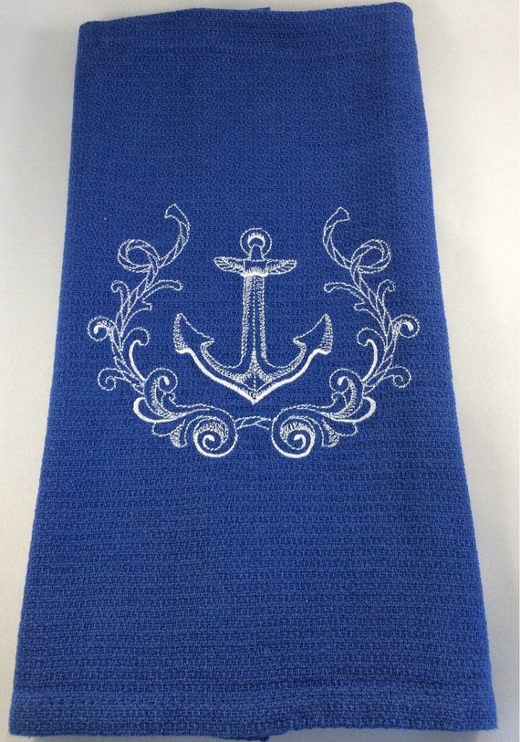blue white towels