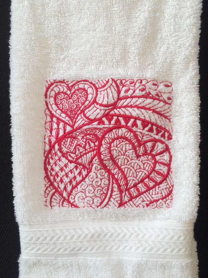 Valentine Towel, Red Heart Towel, Bathroom Heart Towel, Heart Decor, Heart Bathroom, Heart Hand
