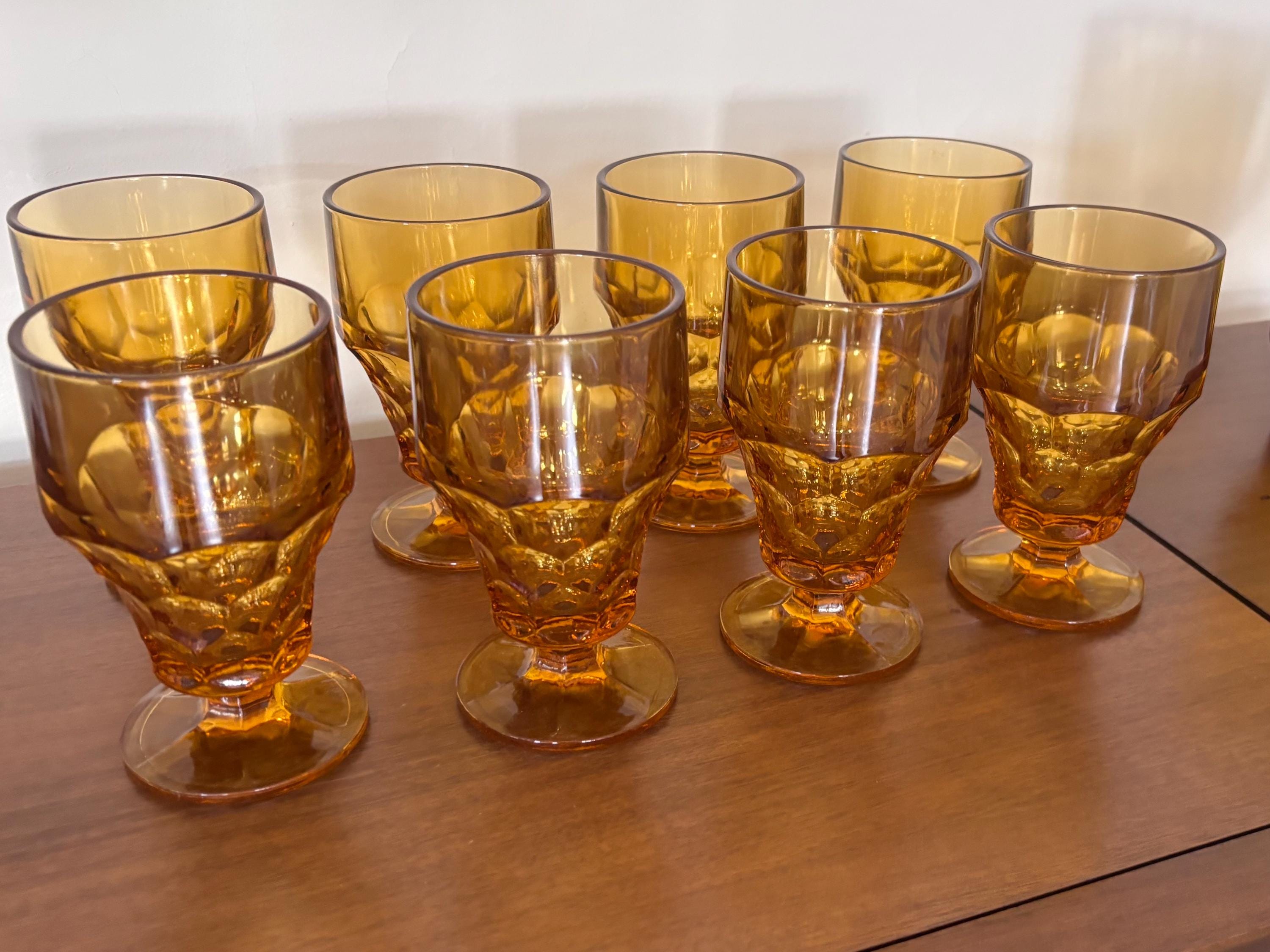 アンバーカラー ガラス製 ボトル　ミッドセンチュリー Mid Century Amber Glassware - Etsy
