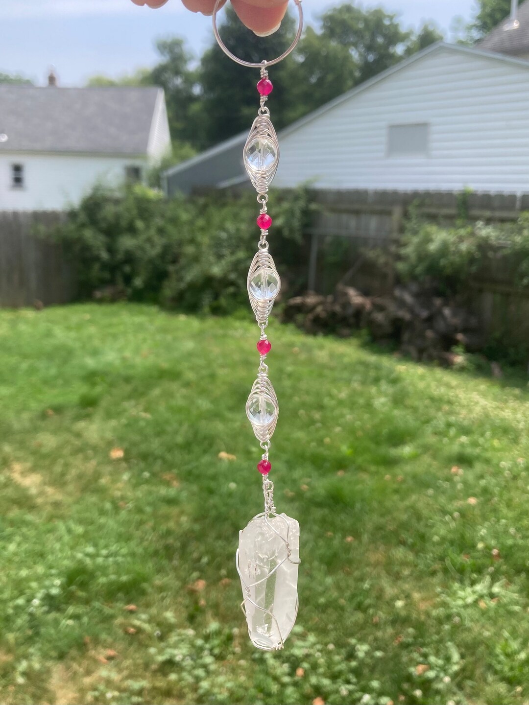 Handmade Quartz and Ruby Suncatcher - Etsy