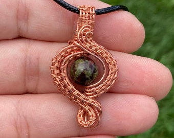 Dragon Blood Wire Wrapped Fidget Pendant