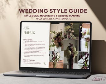 Canvasjabloon Europese bruiloftstijlgids – bewerkbaar moodboard voor bruiloften