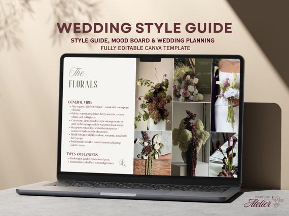 European Wedding Style Guide Canva Template – Editable Wedding Mood Board