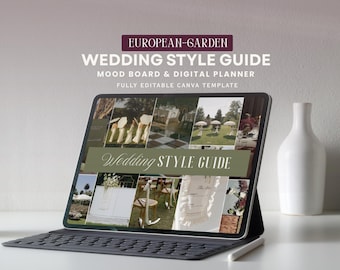 European Garden Wedding Style Guide, Editable Canva Template (Digital Download)