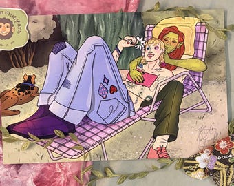 Comic Girls Summer Day | Art Print