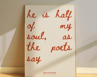 Song of Achilles Quote Print: Minimalist Literary Wall Art