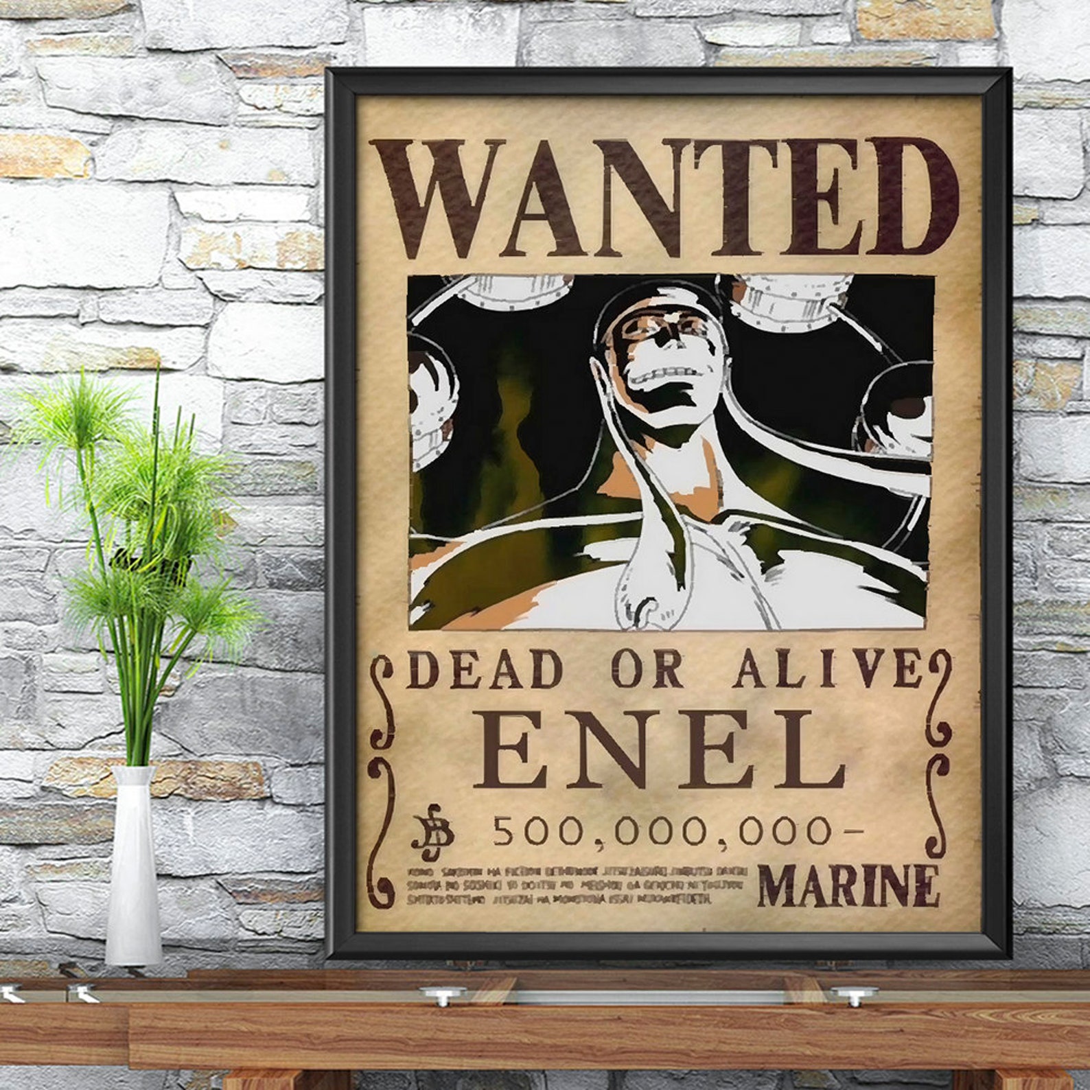 Enel Wanted Poster Enel Bounty One Piece Wanted Poster One Etsy