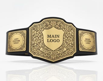 Custom Wrestling Heavyweight Championship Belt with Personalized Logo  /Text Real Leather Strap