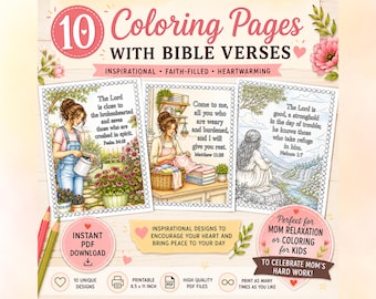 Christian Coloring Pages for Moms | Bible Verse Scripture Sheets (Digital Download)