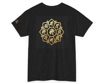 T-shirt mandala lotus doré | Symboles sanskrits, t-shirt de yoga spirituel