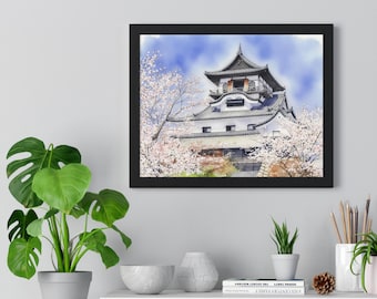 affiche du château de Sakura | Poster encadré horizontal