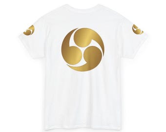 T-shirt doré symbole Tomoe T-shirt graphique écusson japonais