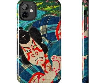 Coque de portable résistante Kabuki Warrior, design japonais Ukiyo-e vintage, housse de protection pour iPhone