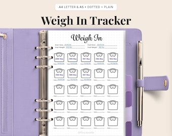 Weight Loss Tracker Printable PDF | Weight Progress Chart | Fitness & Habit Tracker Planner A4 A5 US Letter
